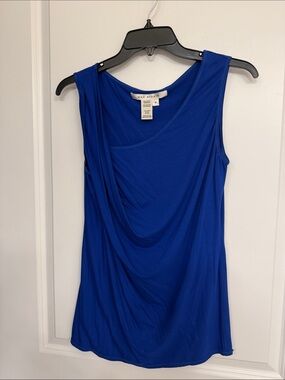 Max Studio Cobalt Draped Sleeveless Tank Top
